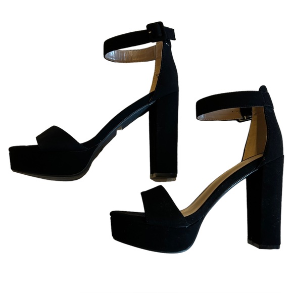 DREAM PAIRS black High heels Ankle Strap High Platform 5 inch size 9 NWOB - Picture 4 of 10